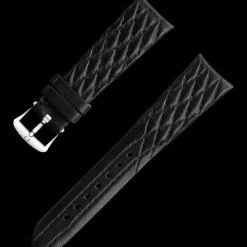 Black leather strap with pin buckle^OMEGA Discount