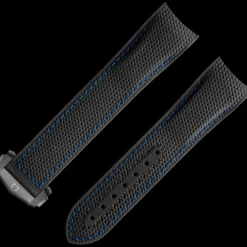 Black rubber strap with foldover clasp for the Seamaster Planet Ocean 600M^OMEGA Best