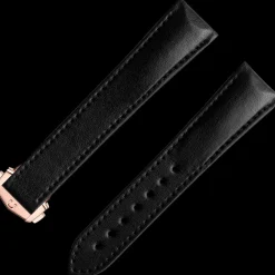 Black vegan strap with foldover clasp^OMEGA Best