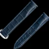 Blue alligator leather strap with foldover clasp^OMEGA Hot