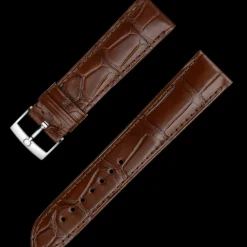 Brown alligator leather strap with pin buckle^OMEGA Clearance