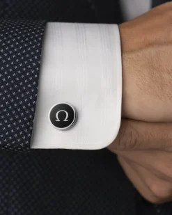 Cufflinks, stainless steel^OMEGA Outlet