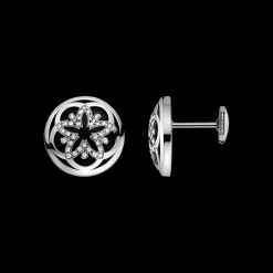 Earring, 18k white gold, diamonds, onyx^OMEGA Online