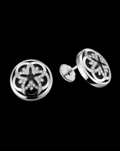 Earring, 18k white gold, diamonds, onyx^OMEGA Online