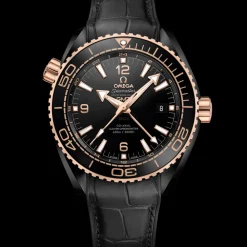 45.5 mm, black ceramic on leather strap with rubber lining^OMEGA Best
