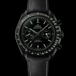 44.25 mm, black ceramic on leather strap^OMEGA Hot