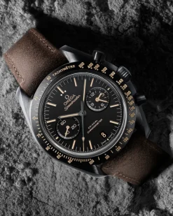 44.25 mm, black ceramic on leather strap^OMEGA Online
