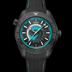 45.5 mm, black ceramic on rubber strap^OMEGA Discount