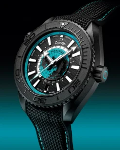 45.5 mm, black ceramic on rubber strap^OMEGA Discount