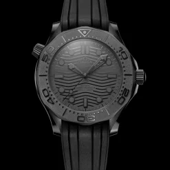43.5 mm, black ceramic on rubber strap^OMEGA Hot