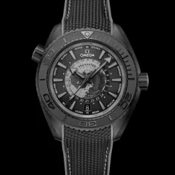 45.5 mm, black ceramic on rubber strap^OMEGA Outlet