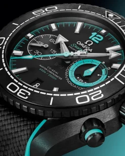 45.5 mm, black ceramic on rubber strap^OMEGA Outlet