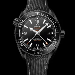 45.5 mm, black ceramic on rubber strap^OMEGA Outlet