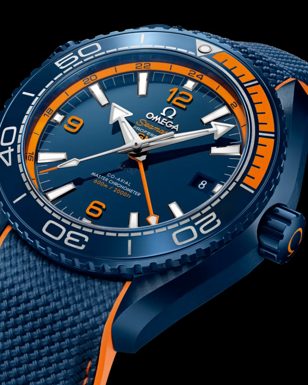 45.5 mm, blue ceramic on rubber strap^OMEGA Fashion