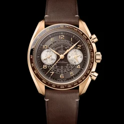 43 mm, Bronze gold on leather strap^OMEGA Hot