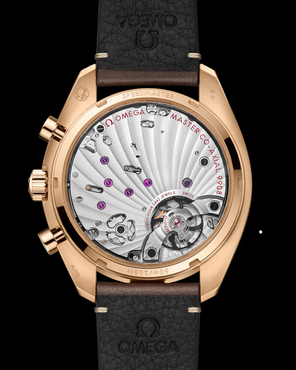 43 mm, Bronze gold on leather strap^OMEGA Hot