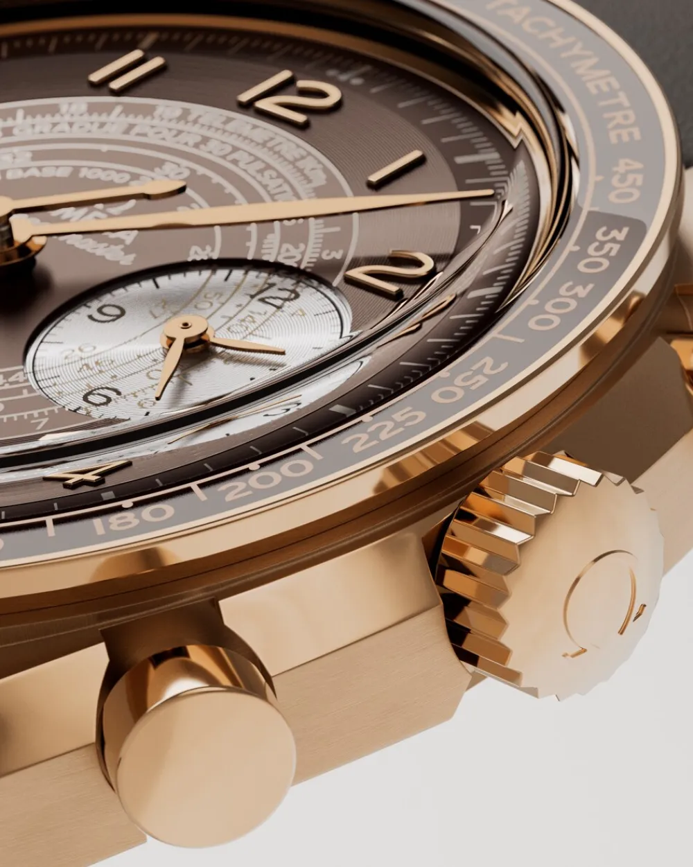 43 mm, Bronze gold on leather strap^OMEGA Hot