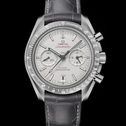 44.25 mm, grey ceramic on leather strap with foldover clasp^OMEGA New