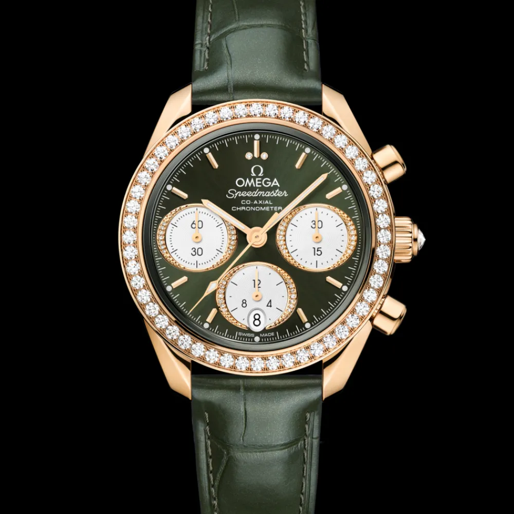 38 mm, Moonshine™ gold on alligator^OMEGA Hot