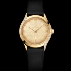 26 mm, Moonshine™ gold on fabric strap^OMEGA Fashion