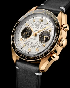 43 mm, Moonshine™ gold on leather strap^OMEGA Fashion