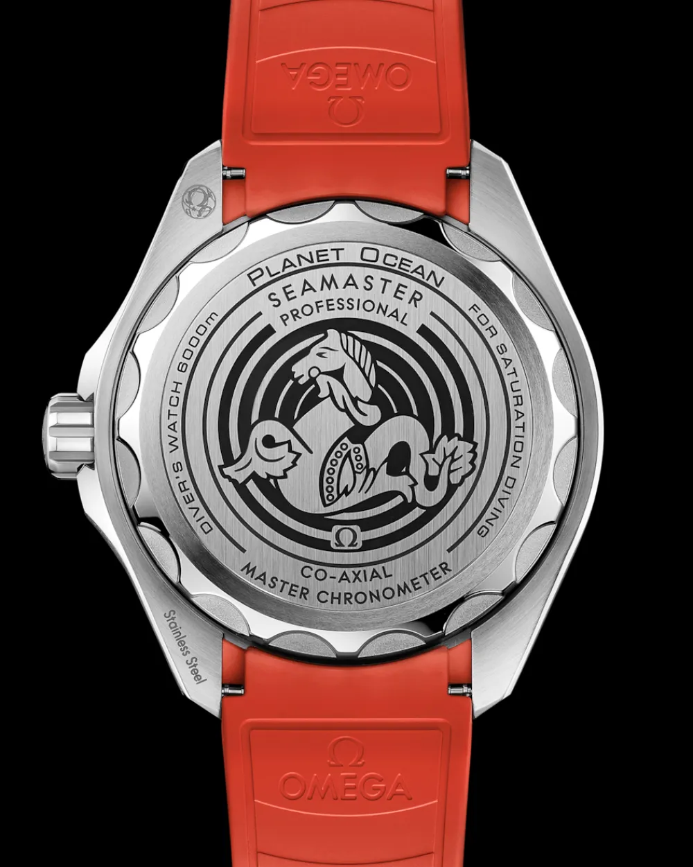 45.5 mm, O‑MEGASTEEL on rubber strap^OMEGA Hot