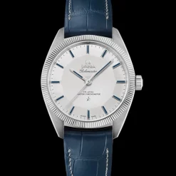 39 mm, platinum on leather strap^OMEGA Discount
