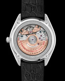 39.5 mm, platinum on leather strap^OMEGA Hot