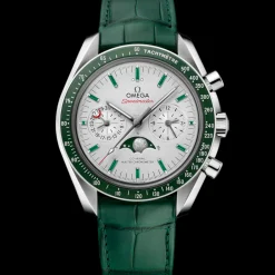 44.25 mm, platinum on leather strap^OMEGA New