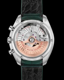 44.25 mm, platinum on leather strap^OMEGA New