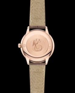 27.5 mm, Sedna™ gold on leather strap^OMEGA New