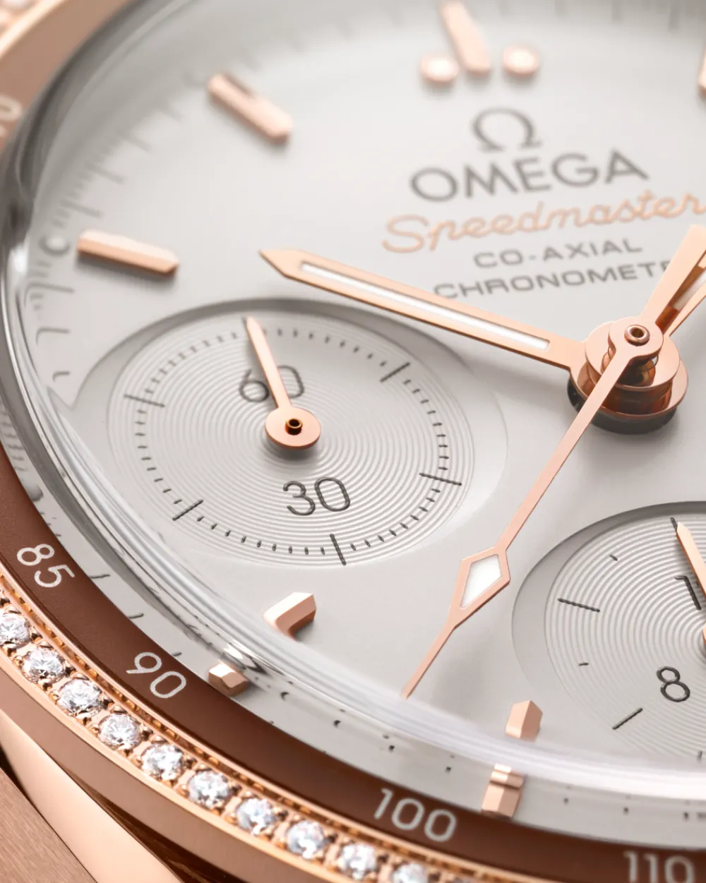 38 mm, Sedna™ gold on leather strap^OMEGA Discount