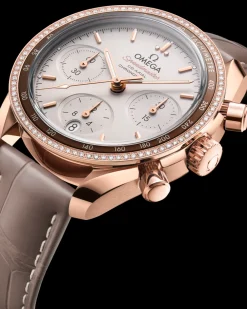 38 mm, Sedna™ gold on leather strap^OMEGA Discount