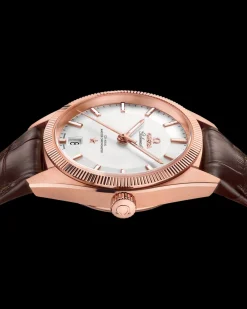 39 mm, Sedna™ gold on leather strap^OMEGA Discount