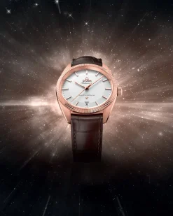 39 mm, Sedna™ gold on leather strap^OMEGA Discount