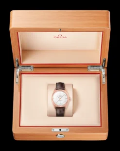 39 mm, Sedna™ gold on leather strap^OMEGA Discount