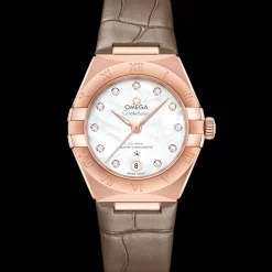 29 mm, Sedna™ gold on leather strap^OMEGA Hot