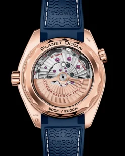 43.5 mm, Sedna™ gold on leather strap with rubber lining^OMEGA Fashion
