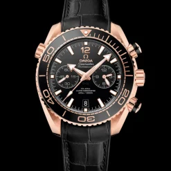 45.5 mm, Sedna™ gold on leather strap with rubber lining^OMEGA Hot