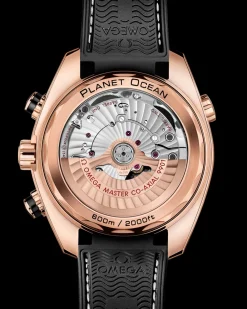 45.5 mm, Sedna™ gold on leather strap with rubber lining^OMEGA Hot