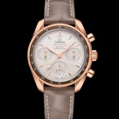 38 mm, Sedna™ gold on leather strap^OMEGA Outlet