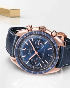 44.25 mm, Sedna™ gold on leather strap^OMEGA New