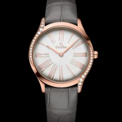 36 mm, Sedna™ gold on leather strap^OMEGA New