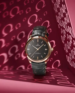 40 mm, Sedna™ gold on leather strap^OMEGA Sale