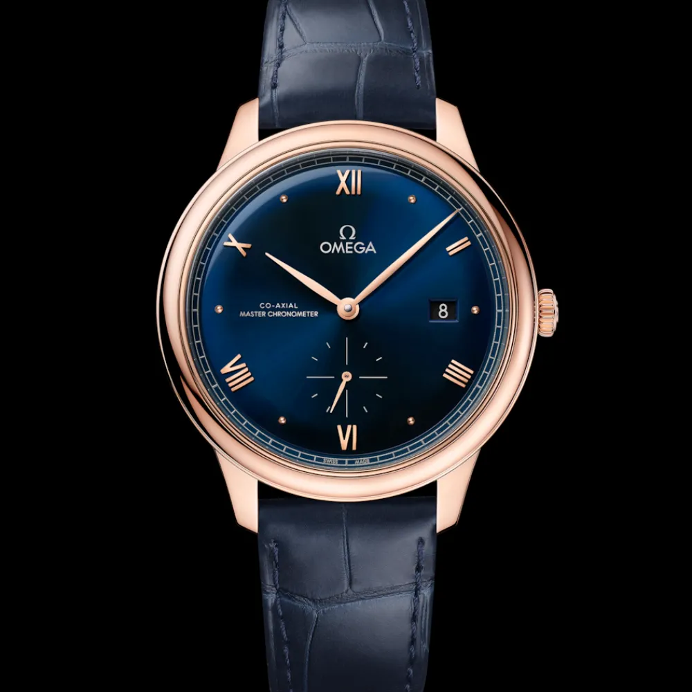 41 mm, Sedna™ gold on leather strap^OMEGA Clearance
