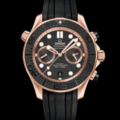 44 mm, Sedna™ gold on rubber strap^OMEGA Best
