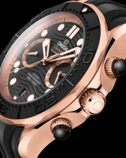 44 mm, Sedna™ gold on rubber strap^OMEGA Best