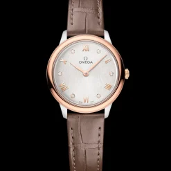 27.5 mm, steel ‑ Sedna™ gold on leather strap^OMEGA Clearance