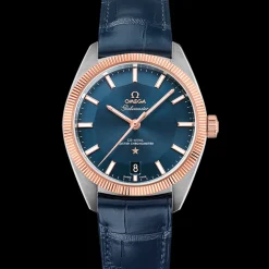 39 mm, steel ‑ Sedna™ gold on leather strap^OMEGA Sale