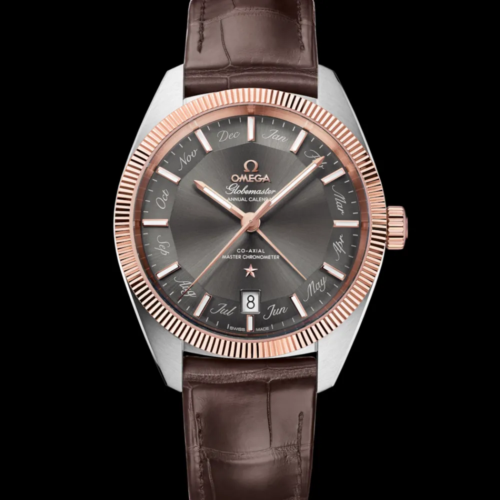 41 mm, steel ‑ Sedna™ gold on leather strap^OMEGA Fashion